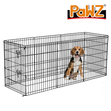 PaWz Pet Dog Playpen Puppy Exercise 8 Panel Enclosure Fence Black With Door 36" PaWz